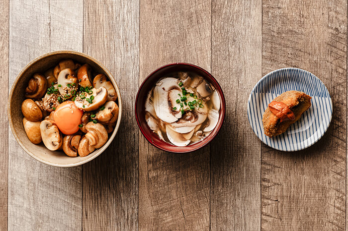 Mushroom TKG(Mushroom rice bowl with raw egg) 01